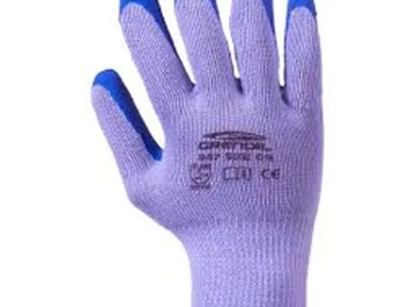 Guante latex rugoso azul