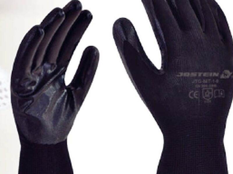 Guantes de nylon con nitrilo sólido