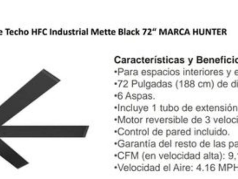 ventilador de techo hfc industrial en mérida