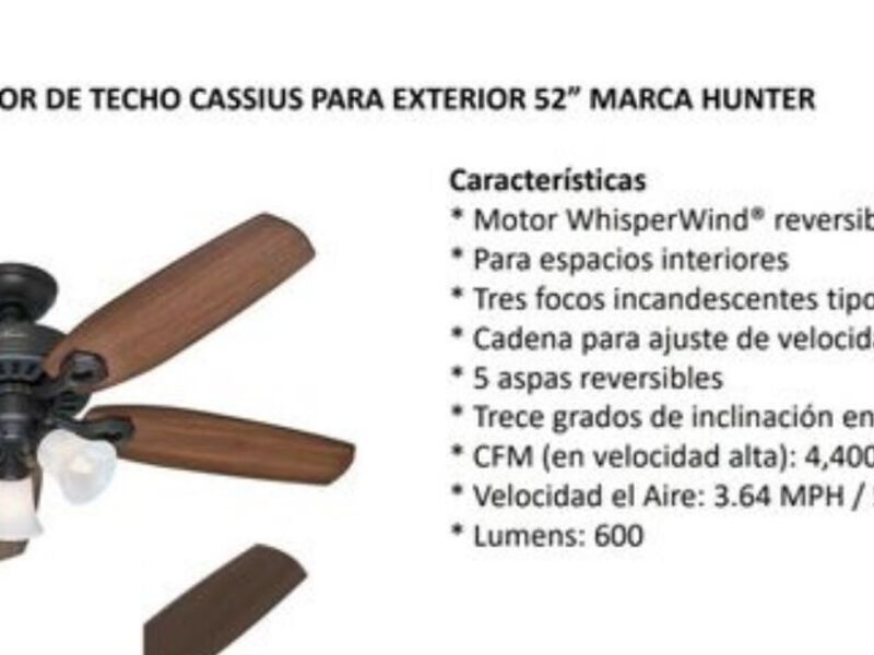 ventilador de techo cassius en mérida