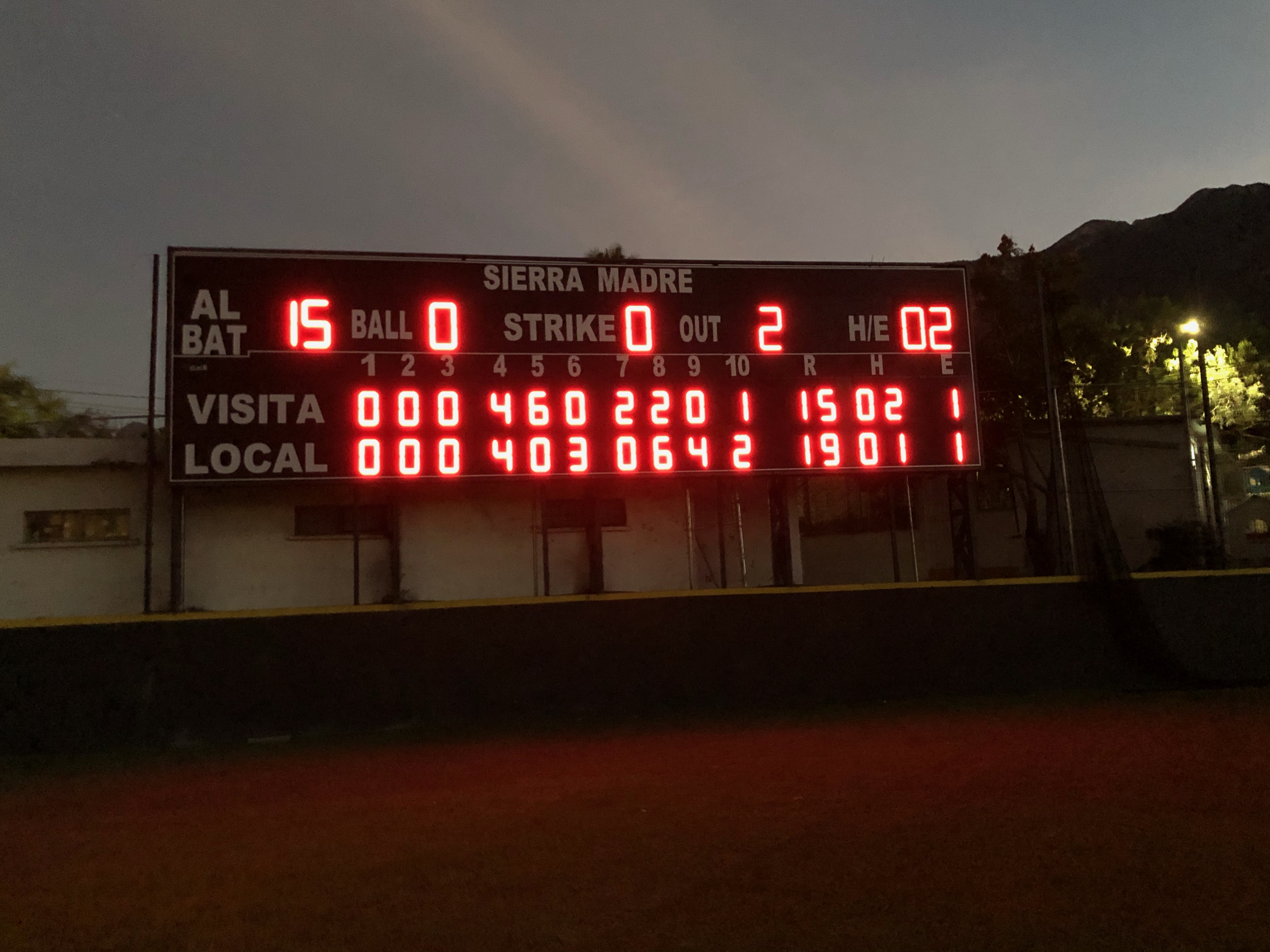 Pizarra Deportiva Led para Beisbol