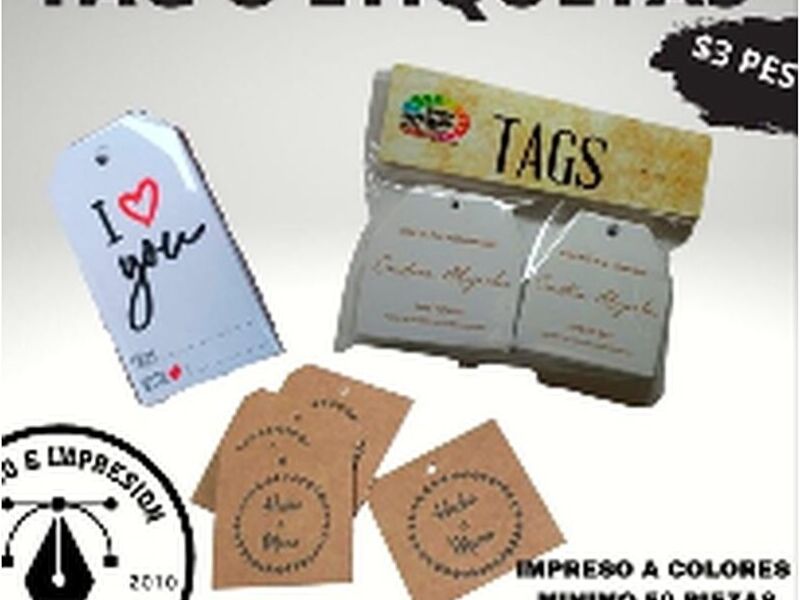 ETIQUETAS O TAGS  PRODUCTOS México