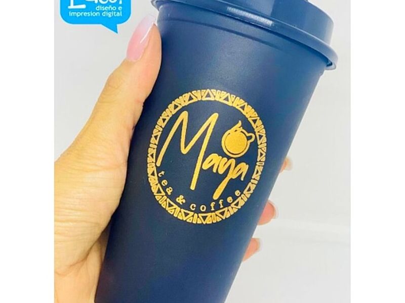 Vasos café Tirich negros impresos México