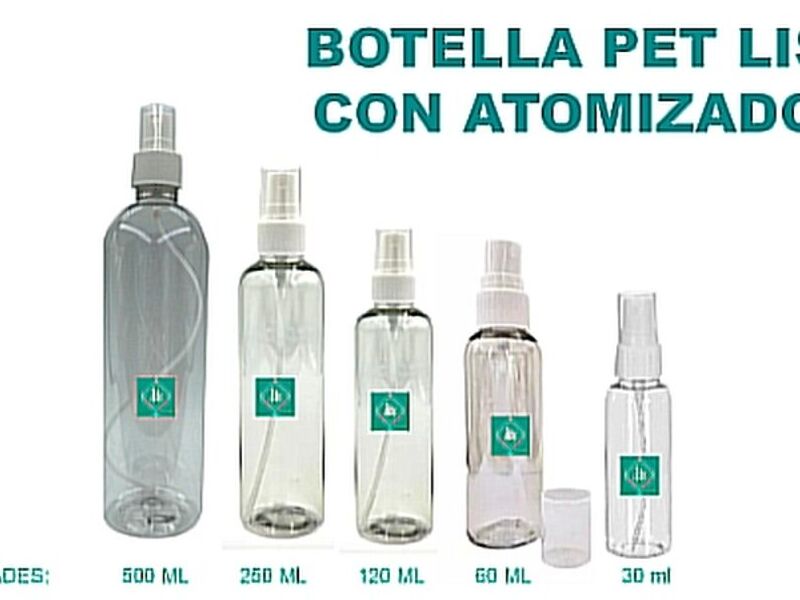 Botella Pet lisa con Atomizador