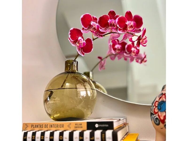 Florero bola de vidrio soplado México