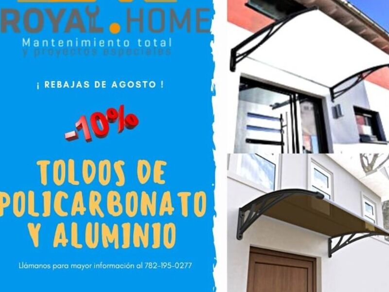 Toldos de policarbonato y aluminio México