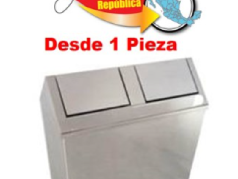 Basurero doble campana acero méxico