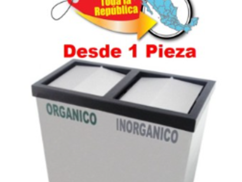 Basurero rectangular horizontal méxico