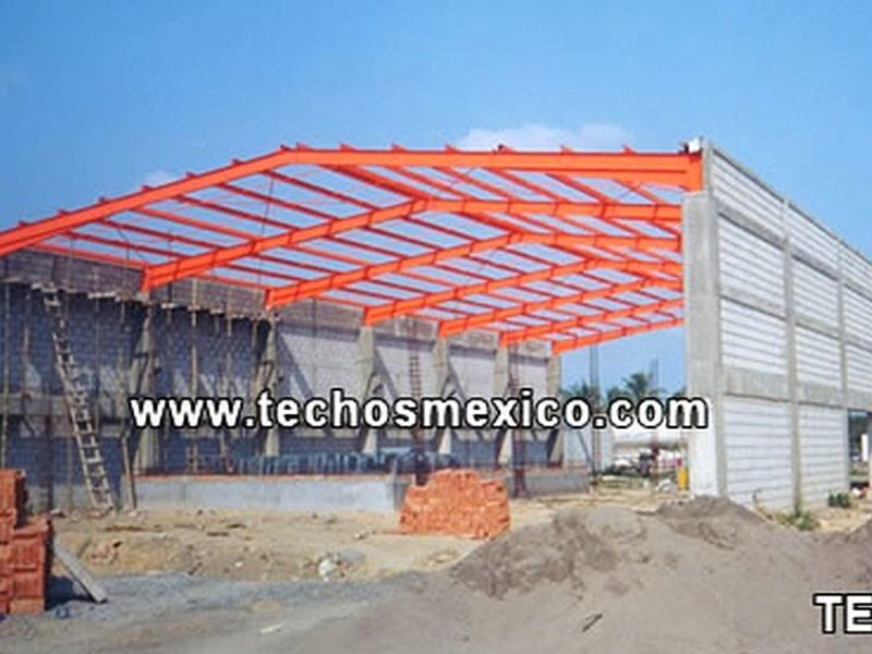 Techo estructura secundaria 2 agua México 