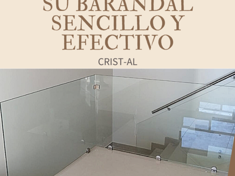 Barandal cristal y aluminio