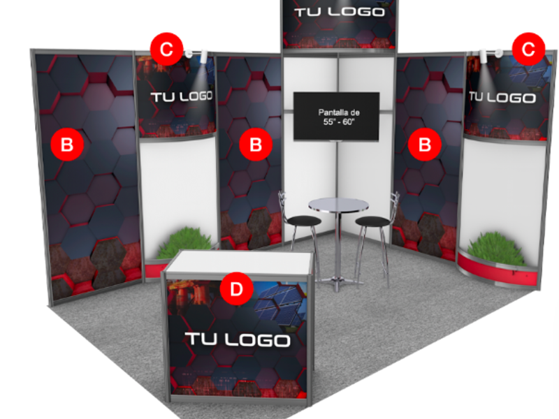 Stand 4x3 Esquina con TV