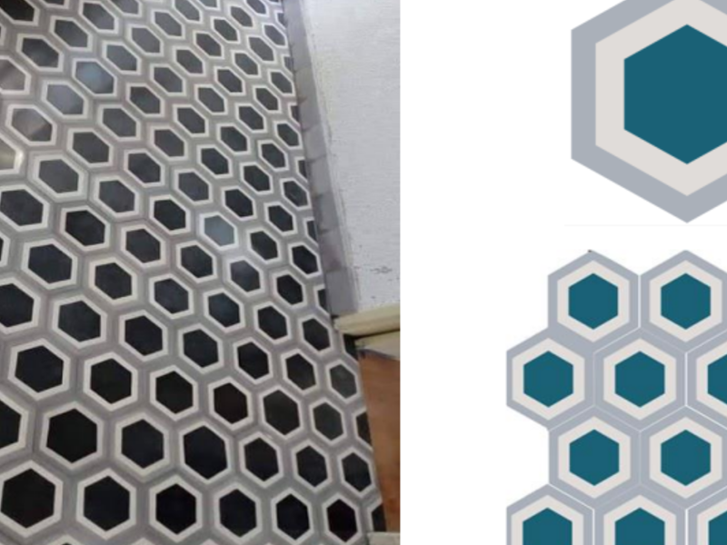 Mosaico hexagonal panal Itzapalapa