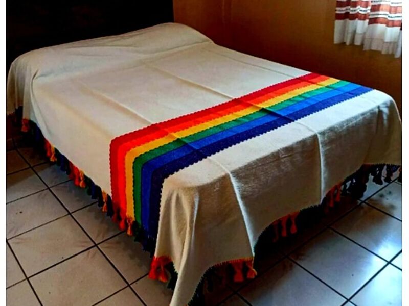 Colcha Artesanal Algodón Hecha Oaxaca México