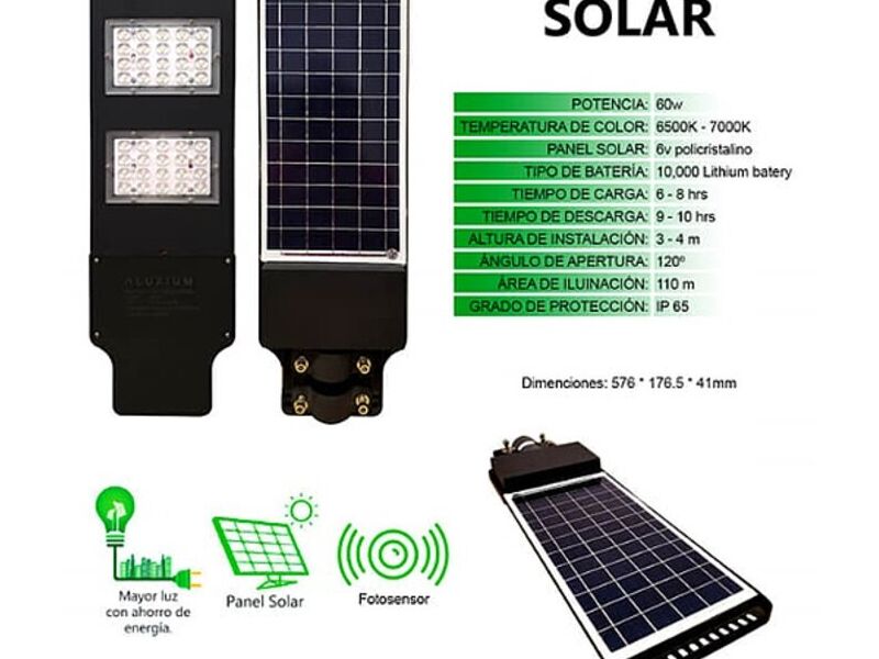 Luminaria solar 60W Mexico.