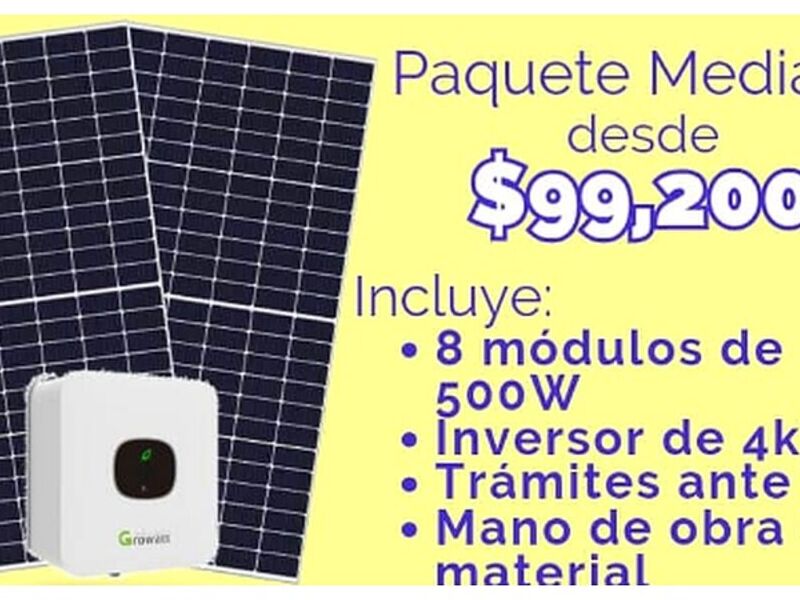 PAQUETE FOTOVOLTAICO 8 MÓDULOS MORELOS