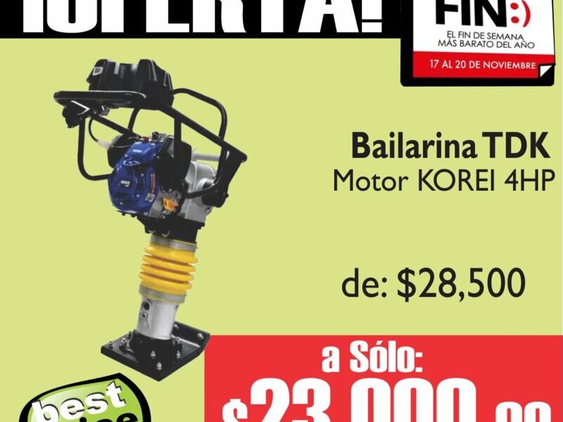 Compactadora TDK motor Korei 4HP México 