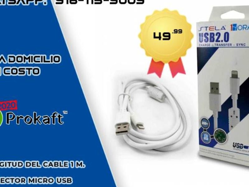 MICRO USB con longitud de 1.4 metros 