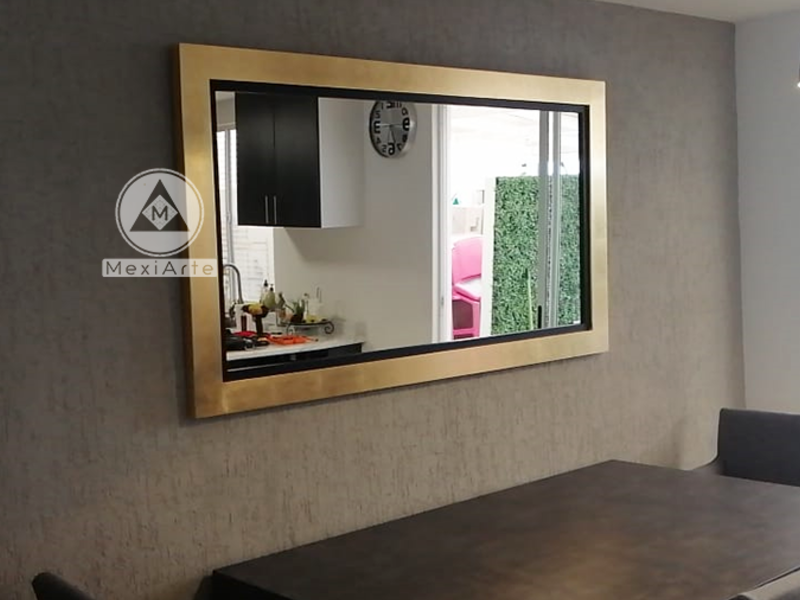 Espejo Rectangular Dorado México