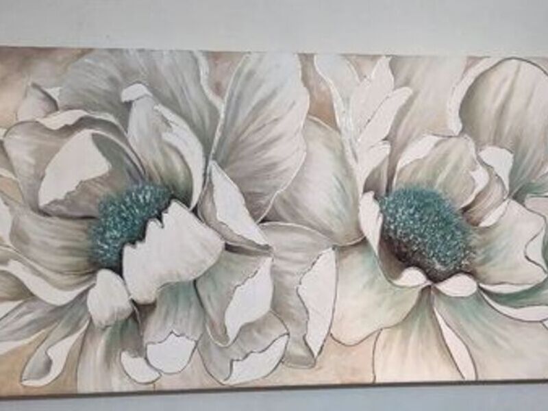 Cuadro Decorativo Flor Plata México