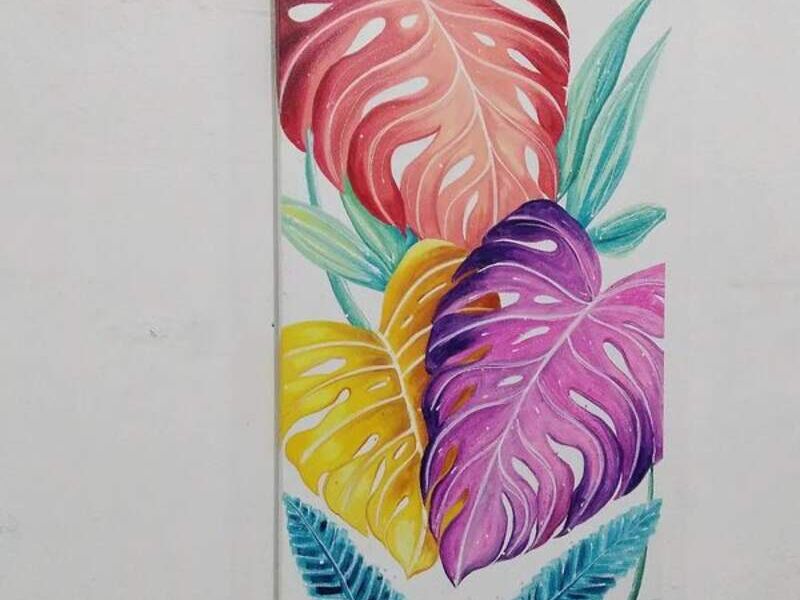 Cuadro Decorativo Hojas Colorido México