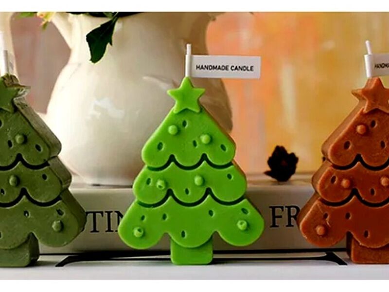 Velas Arboles Navideños Decorados Mexico