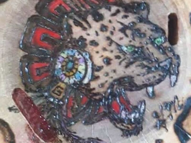 Arte en madera leopardo mexico