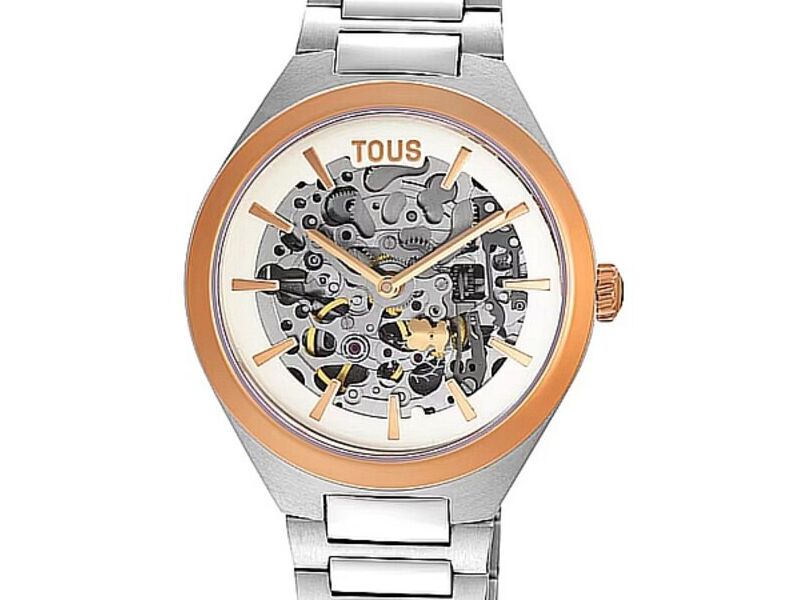 Reloj rosa y brazalete de acero Karat Round