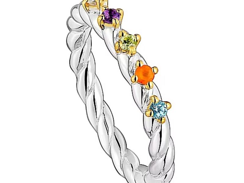 Anillo pequeño bicolor y gemas Sugar Party