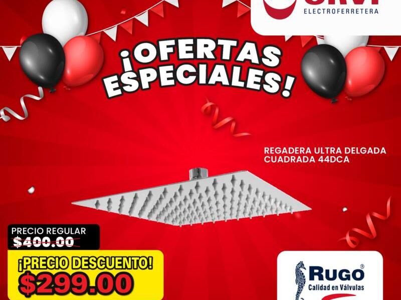Regadera ultradelgada cuadrada México 