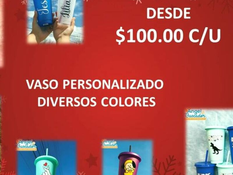 VASO PERSONALIZADO DIVERSOS COLORES