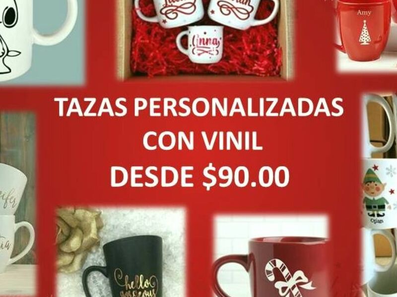 TAZAS PERSONALIZADAS CON VINIL