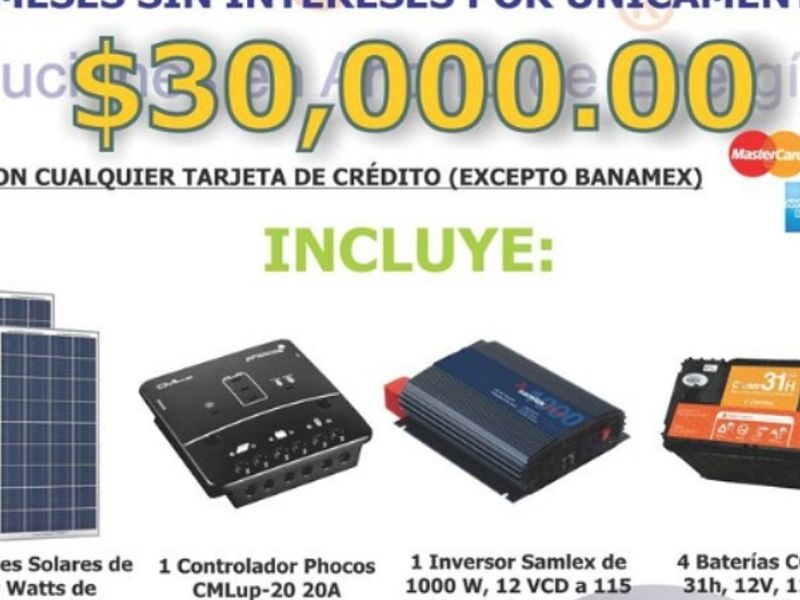 Sistema solar a baterías de 300 Watts Juárez