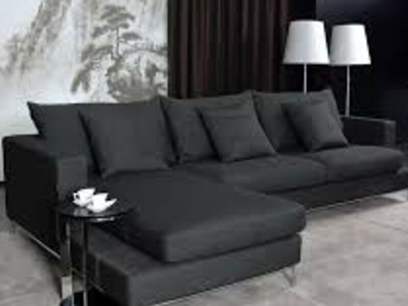 Sillón Tapizado Negro Cuero Monterrey