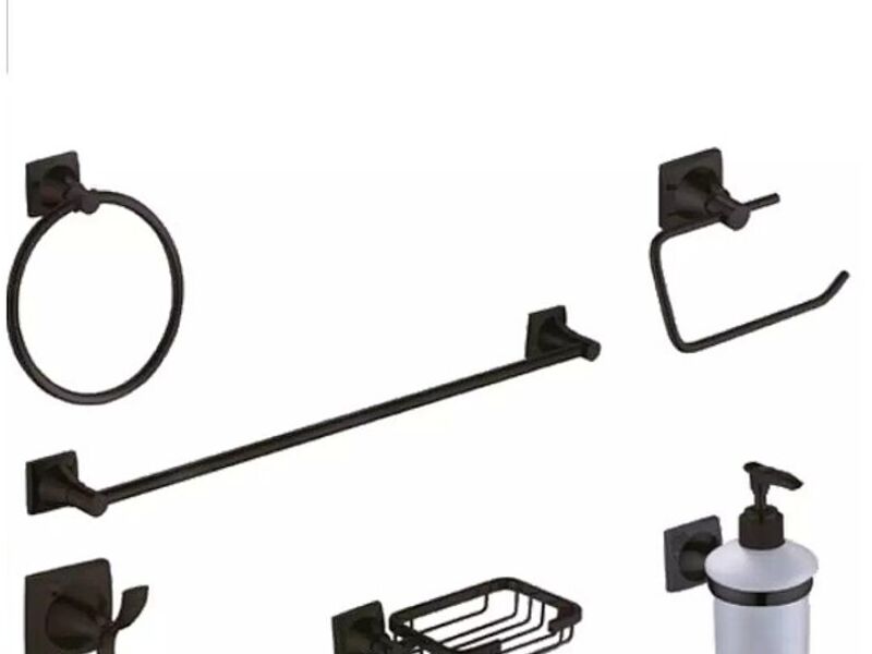 Juego de accesorios para baño NEGRO MATE