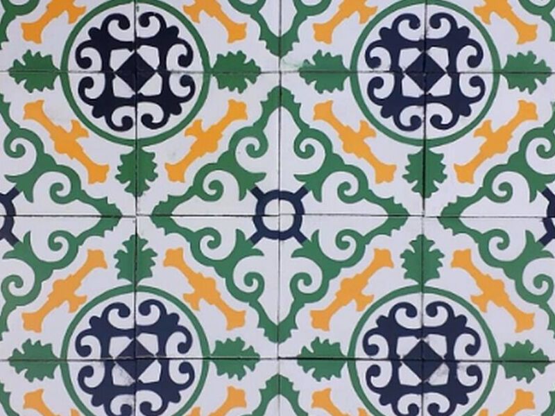 Mosaico diseño flor circular