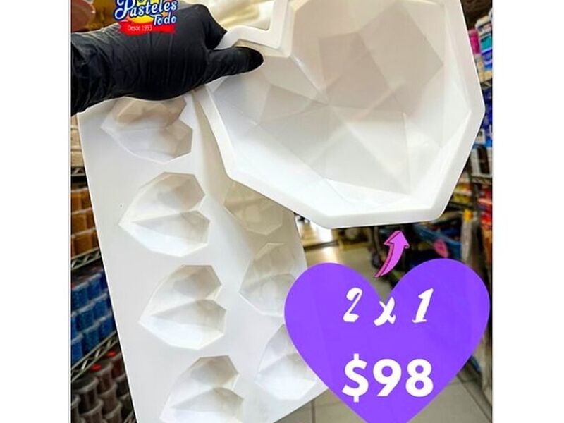Molde de corazón diamante pequeño y grande