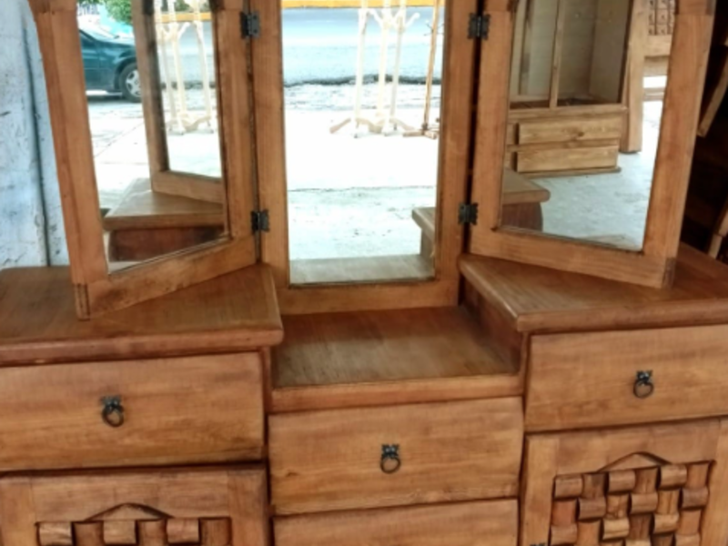 Cómoda Madera 3 Espejos México
