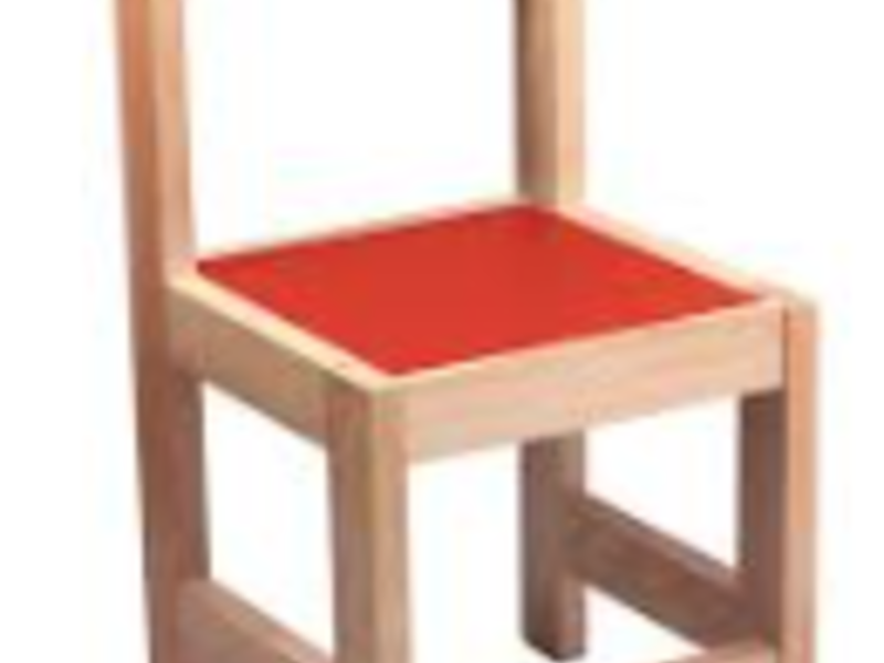 Silla Madera Natural Tapiz Rojo México
