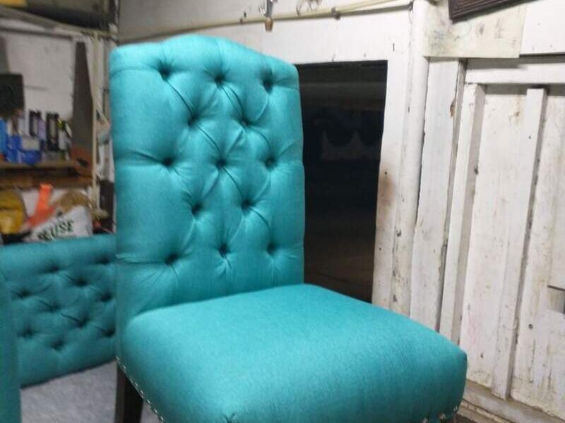 Silla Tapizada Turquesa Ensenada
