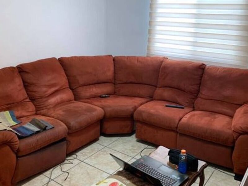 Sofá Tapizado Naranja Monterrey