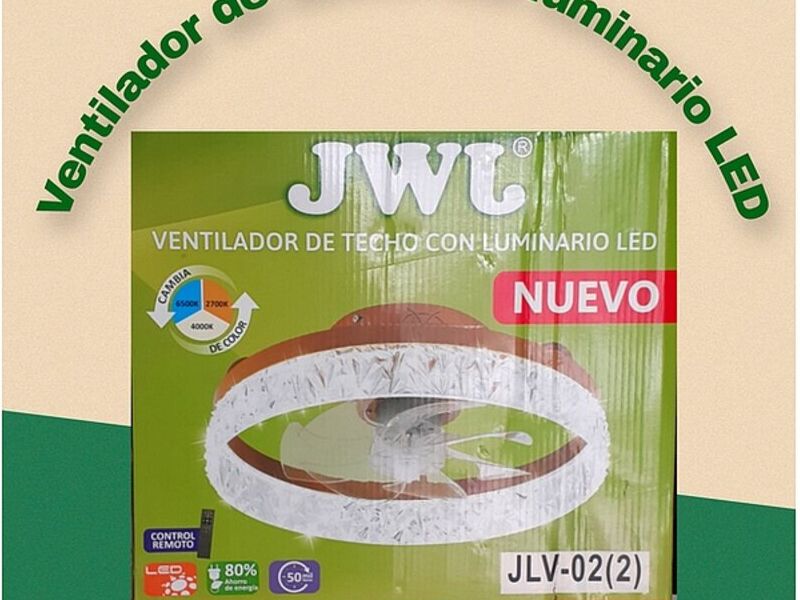 VENTILADOR DE TECHO CON LUMINARIO DE LED