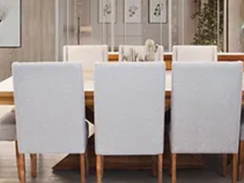 Comedor Tapizado Color Gris