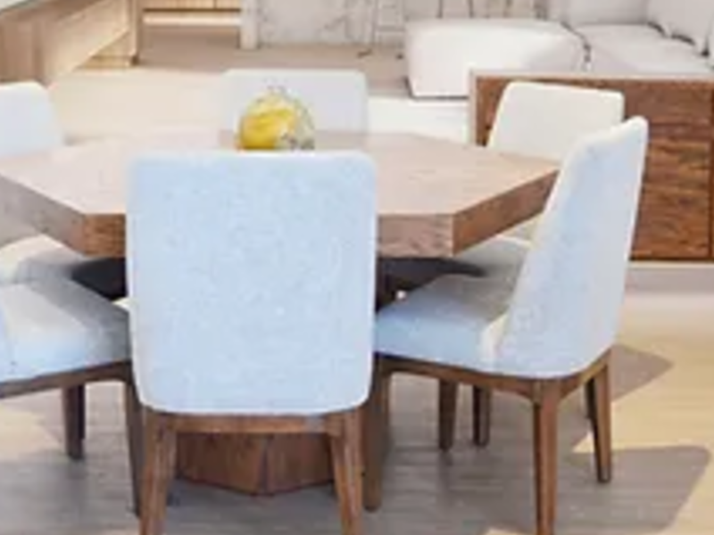Comedor Tapizado Color Blanco
