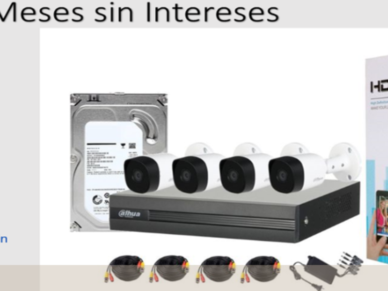 Kit 4 cámaras hdcvi dahua méxico 