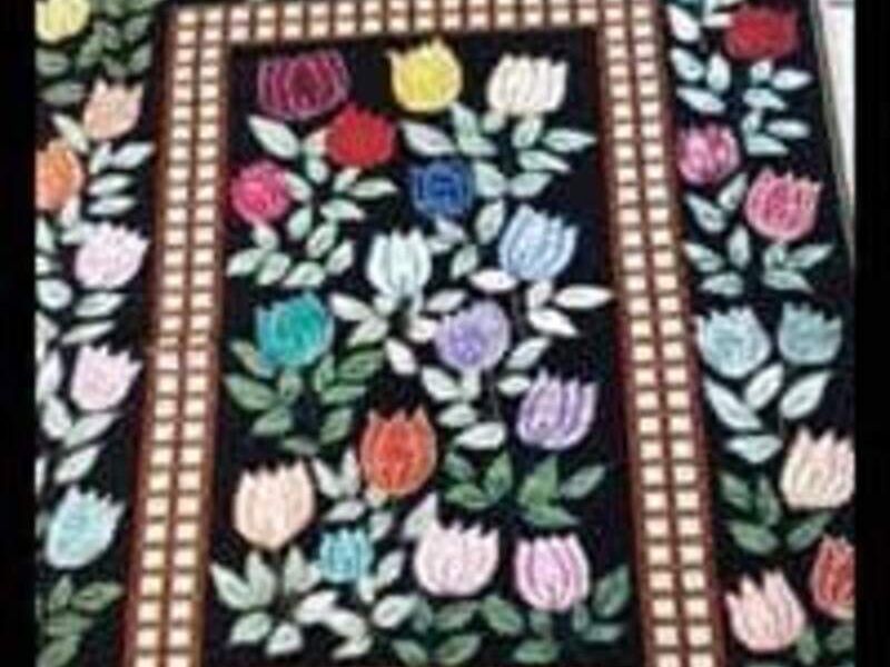 Tapete Artesanal Flores Oaxaca 