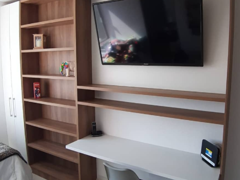 Mueble Madera Televisión Pared