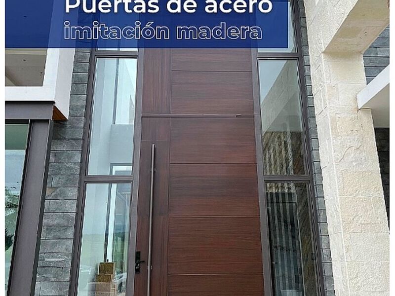 puerta acero imitación madera México