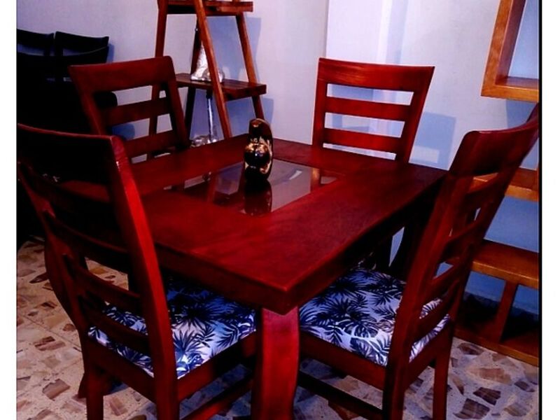Set comedor madera cafe oscura Mexico