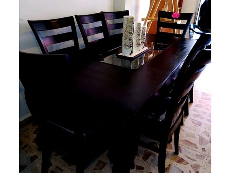 Set comedor madera oscura Mexico