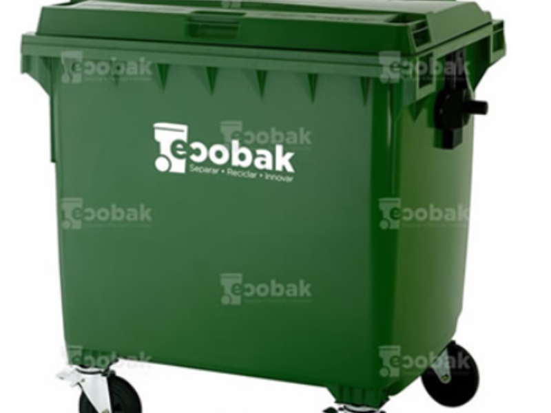Contenedor industrial 4 ruedas 660 l méxico 